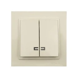 Διακόπτης κομμυτατέρ K/R φωτιζόμενος κρεμ Mono Electric σειρά Despina