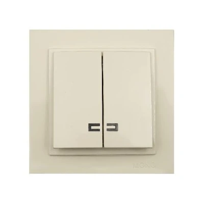 Διακόπτης κομμυτατέρ K/R φωτιζόμενος κρεμ Mono Electric σειρά Despina Διακόπτης κομμυτατέρ K/R φωτιζόμενος κρεμ Mono Electric σειρά Despina