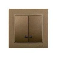 Διακόπτης κομμυτατέρ K/R φωτιζόμενος καφέ Mono Electric σειρά Despina Metallic