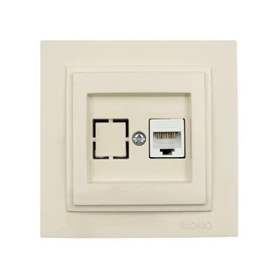 Πρίζα Data RJ45 CAT6 Mono Electric κρεμ σειρά Despina