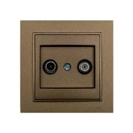 Πρίζα τηλεόρασης TV + SAT τερματική καφέ Mono Electric σειρά Despina Metallic