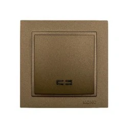 Διακόπτης αλέ-ρετούρ A/R φωτιζόμενος καφέ Mono Electric σειρά Despina Metallic