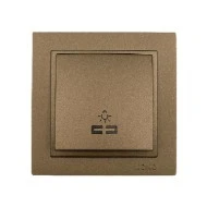 Μπουτόν κλιμακοστασίου φωτιζόμενο καφέ Mono Electric σειρά Despina Metallic