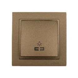 Μπουτόν κλιμακοστασίου φωτιζόμενο καφέ Mono Electric σειρά Despina Metallic