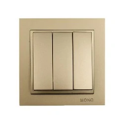 Διακόπτης τριπλός Mono Electric σειρά Despina Metallic τιτάνιο