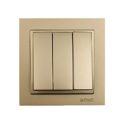 Διακόπτης τριπλός Mono Electric σειρά Despina Metallic τιτάνιο Διακόπτης τριπλός Mono Electric σειρά Despina Metallic τιτάνιο