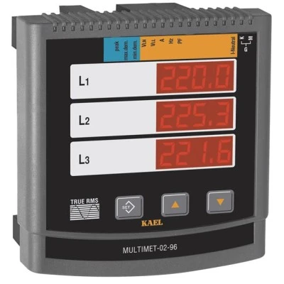 Ψηφιακό πολυόργανο KAEL M-02-96 πόρτας-πίνακος 96x96mm με 6 ενδείξεις VOLT-AMPER-Hz-1COS Φ Ψηφιακό πολυόργανο KAEL M-02-96 πόρτας-πίνακος 96x96mm με 6 ενδείξεις VOLT-AMPER-Hz-1COS Φ