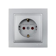 Πρίζα σούκο ασφαλείας Mono Electric σειρά Despina Metallic ασημί