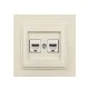 Πρίζα τηλεφώνου διπλή 2x(RJ11623JK) Mono Electric σειρά Despina κρεμ