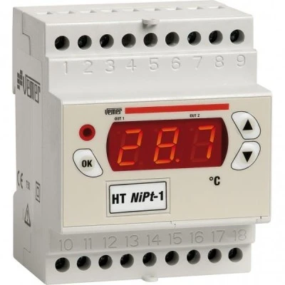 Ψηφιακό θερμόμετρο ράγας VEMER HT-NIPT-1DA για θερμοστοιχείο NI100-PT100 0-400OC 4 MODULE