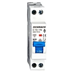 Αυτόματη μονοπολική ασφάλεια SCHRACK AMPARO AM417510 1x10+N με ουδέτερο 4,5KA 1Μ καμπύλη C
