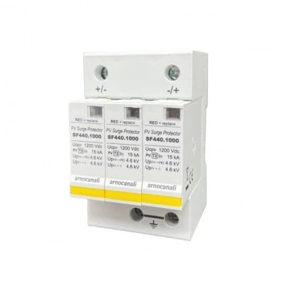 Μπλοκ απαγωγέα 3P 1250V DC/ max1500V DC SF440.1500F κρουστικού ρεύματος 15KA/40KA max Μπλοκ απαγωγέα 3P 1250V DC/ max1500V DC SF440.1500F κρουστικού ρεύματος 15KA/40KA max
