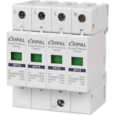 Αντικεραυνικό γραμμής 3Ρ+Ν 20ΚΑ (IN 10KA) KRIPAL SPD5-10/4 μέγιστης τάσης λειτουργίας 280/440V