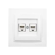 Πρίζα Data διπλή RJ45 CAT6 Mono Electric λευκή σειρά Despina Πρίζα Data διπλή RJ45 CAT6 Mono Electric λευκή σειρά Despina