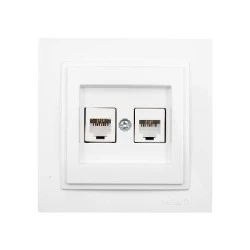 Πρίζα Data διπλή RJ45 CAT6 Mono Electric λευκή σειρά Despina