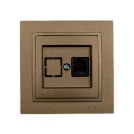 Πρίζα Data RJ45 CAT6 καφέ Mono Electric σειρά Despina Metallic