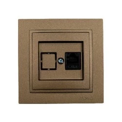 Πρίζα Data RJ45 CAT6 καφέ Mono Electric σειρά Despina Metallic