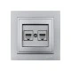 Πρίζα τηλεφώνου διπλή 2x(RJ11623JK) Mono Ekectric ασημί Despina Metallic Πρίζα τηλεφώνου διπλή 2x(RJ11623JK) Mono Ekectric ασημί Despina Metallic