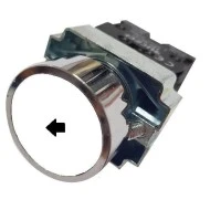 Μπουτόν Φ22 LAY5 - BA3341 3A 240V μεταλλικό λευκό με ένδειξη κατεύθυνσης