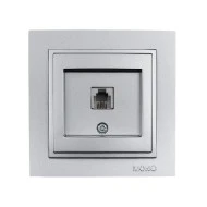 Πρίζα τηλεφώνου RJ11623JK Mono Electric ασημί σειρά Despina Metallic