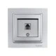 Πρίζα τηλεφώνου RJ11623JK Mono Electric ασημί σειρά Despina Metallic