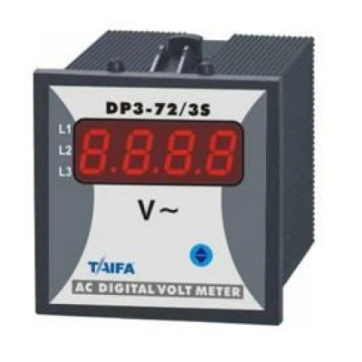Ψηφιακό όργανο πίνακος-βολτόμετρο 0-500VAC TAIFA DP3-72S με επιλογέα ένδειξης πολικών&φασικών τάσεων