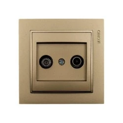 Πρίζα τηλεόρασης TV + SAT τερματική Mono Electric τιτάνιο Despina Metallic