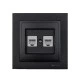 Πρίζα τηλεφώνου διπλή 2x(RJ11623JK) Mono Electric γραφίτης σειρά Despina Metallic