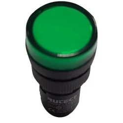 Ενδεικτική λυχνία led πόρτας πίνακος 24VAC/DC Φ16mm πράσινη AD22-16PG Xindali