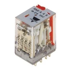 Μικρορελέ τετράγωνο 6A 4C/O CARLO GAVAZZI RMIA45 12V AC 14 ποδιών με ενσωματωμένο LED