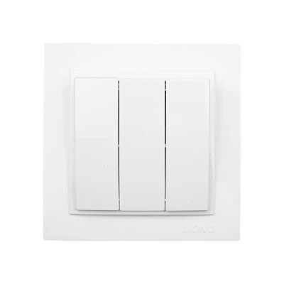Διακόπτης τριπλός Mono Electric λευκό σειρά Despina