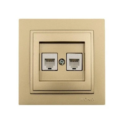 Πρίζα τηλεφώνου διπλή 2x(RJ11623JK) Mono Ecectric σειρά Despina Metallic τιτάνιο Πρίζα τηλεφώνου διπλή 2x(RJ11623JK) Mono Ecectric σειρά Despina Metallic τιτάνιο