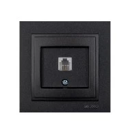 Πρίζα τηλεφώνου μονή RJ11623JK Mono Electric γραφίτης σειρά Despina Metallic