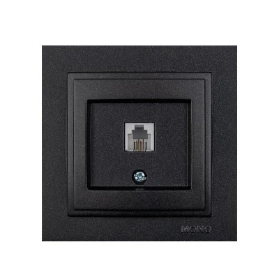 Πρίζα τηλεφώνου μονή RJ11623JK Mono Electric γραφίτης σειρά Despina Metallic Πρίζα τηλεφώνου μονή RJ11623JK Mono Electric γραφίτης σειρά Despina Metallic