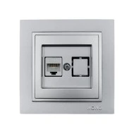 Πρίζα Data RJ45 CAT6 Mono Electric ασημί Despina Metallic