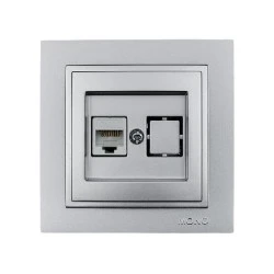 Πρίζα Data RJ45 CAT6 Mono Electric ασημί Despina Metallic
