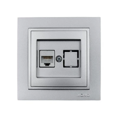 Πρίζα Data RJ45 CAT6 Mono Electric ασημί Despina Metallic Πρίζα Data RJ45 CAT6 Mono Electric ασημί Despina Metallic