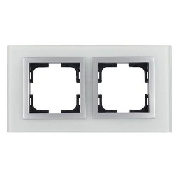 Πλαίσιο διπλό Mono Electric Style Glass λευκό οριζόντιας και κάθετης τοποθέτησης