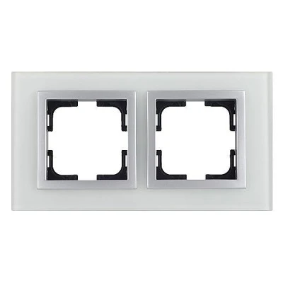 Πλαίσιο διπλό Mono Electric Style Glass λευκό οριζόντιας και κάθετης τοποθέτησης Πλαίσιο διπλό Mono Electric Style Glass λευκό οριζόντιας και κάθετης τοποθέτησης