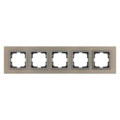 Πλαίσιο πενταπλό Mono Electric style aluminium οριζόντιας ή κάθετης τοποθέτησης μπρονζέ Πλαίσιο πενταπλό Mono Electric style aluminium οριζόντιας ή κάθετης τοποθέτησης μπρονζέ