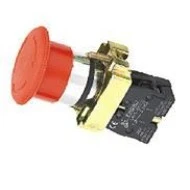 Μπουτόν πόρτας πίνακος LEY5-BS542 μεταλλικό 230V Φ22 με μανιτάρι & μανδάλωση Φ40