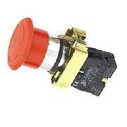 Μπουτόν πόρτας πίνακος LEY5-BS542 μεταλλικό 230V Φ22 με μανιτάρι & μανδάλωση Φ40