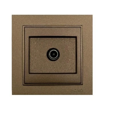 Πρίζα τηλεόρασης TV τερματική Mono Electric καφέ σειρά Despina Metallic Πρίζα τηλεόρασης TV τερματική Mono Electric καφέ σειρά Despina Metallic