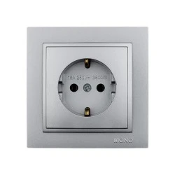 Πρίζα σούκο Mono Electric ασημί σειρά Despina Metallic