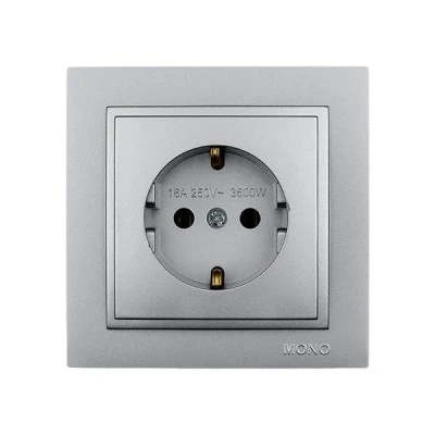 Πρίζα σούκο Mono Electric ασημί σειρά Despina Metallic
