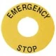 Πινακίδα - ετικέτα ένδειξης Emergency Stop τύπος BET6 για μπουτόν & λυχνίες Φ60 Πινακίδα - ετικέτα ένδειξης Emergency Stop τύπος BET6 για μπουτόν & λυχνίες Φ60