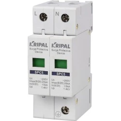 Αντικεραυνικό γραμμής 1Ρ+Ν 20ΚΑ (IN 10KA) KRIPAL SPD5-10/2 μέγιστης τάσης λειτουργίας 280/440V Αντικεραυνικό γραμμής 1Ρ+Ν 20ΚΑ (IN 10KA) KRIPAL SPD5-10/2 μέγιστης τάσης λειτουργίας 280/440V
