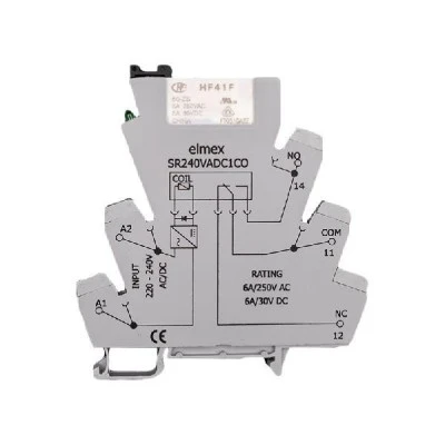 Κλεμορελέ μονό 240VDC/AC 1CO SR240 ELMEX