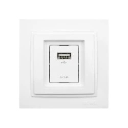 Πρίζα USB φορτίου 2,4A λευκή Mono Electric σειρά Despina