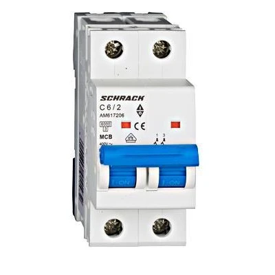 Αυτόματη διπολική ασφάλεια SCHRACK AM617206 2x6A 6KA καμπύλη C